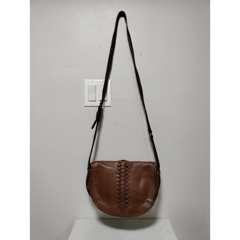Banana Republic Ladies Bag Brown Leather U Shaped Crossbody Purse - Picture 6 of 14